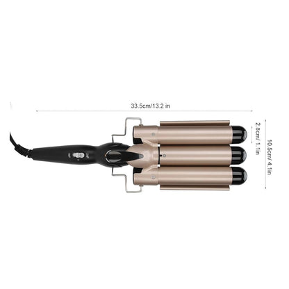 Hair Curler with Three Barrels